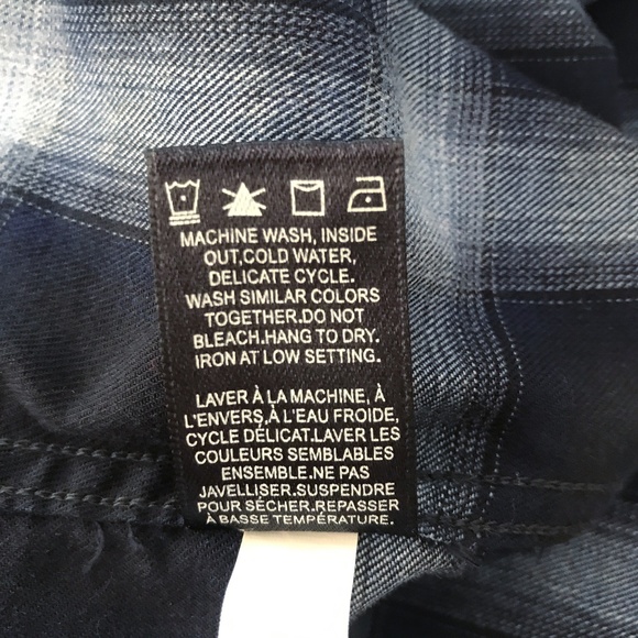 RW & CO. 100% COTTON BLUE GREY PLAID SHIRT SIZE XL - Picture 6 of 6